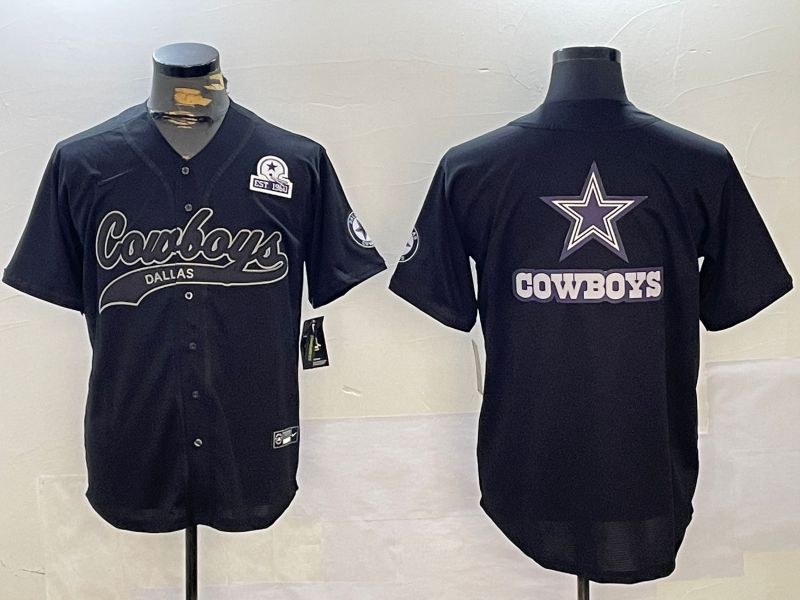 Men Dallas Cowboys Blank Black Joint Name 2024 Nike Limited NFL Jersey style 15